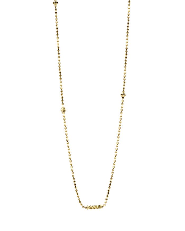 Shop Lagos Caviar Gold Collection 18k Gold Beaded Station Necklace, 16