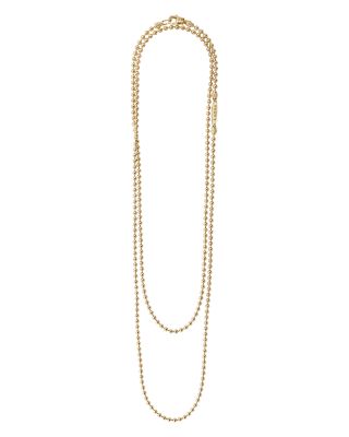 Caviar Gold Collection 18K Gold Ball Chain Necklace, 34"