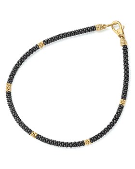 LAGOS - Gold & Black Caviar Collection 18K Gold & Ceramic Rope Bracelet