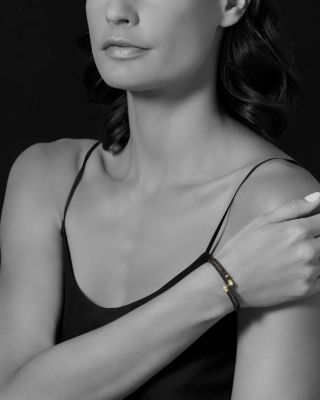 Gold & Black Caviar Collection 18K Gold & Ceramic Three Strand Bracelet 