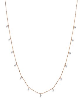 Bloomingdale's - Diamond Station Droplet Necklace in 14K Rose Gold, 0.50 ct. t.w. - 100% Exclusive