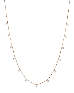 Bloomingdale's Diamond Station Droplet Necklace in 14K Rose Gold, 0.50 ct. t.w. - 100% Exclusive
