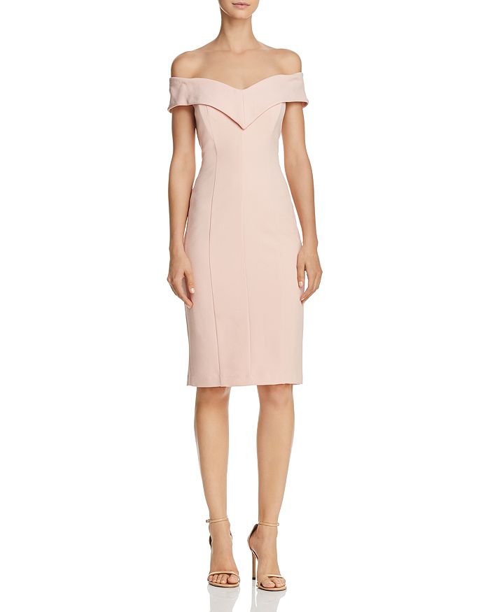 Off the shoulder sheath dress cheap eliza j