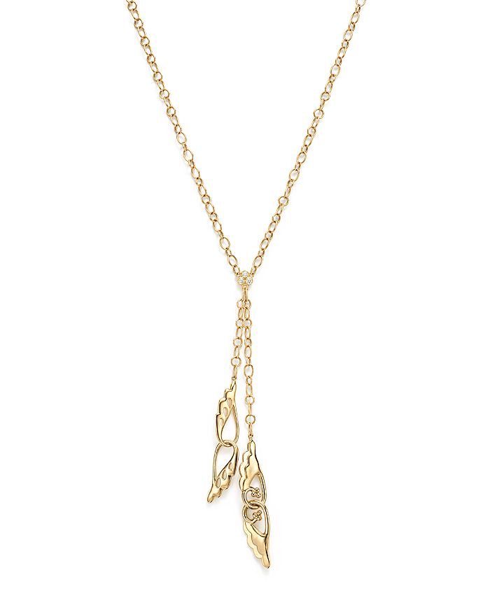 Temple St Clair 18k Yellow Gold Diamond Double Wing Y Drop Necklace, 20 - 100% Exclusive In White/gold