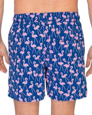Flamingo Print Swim Trunks