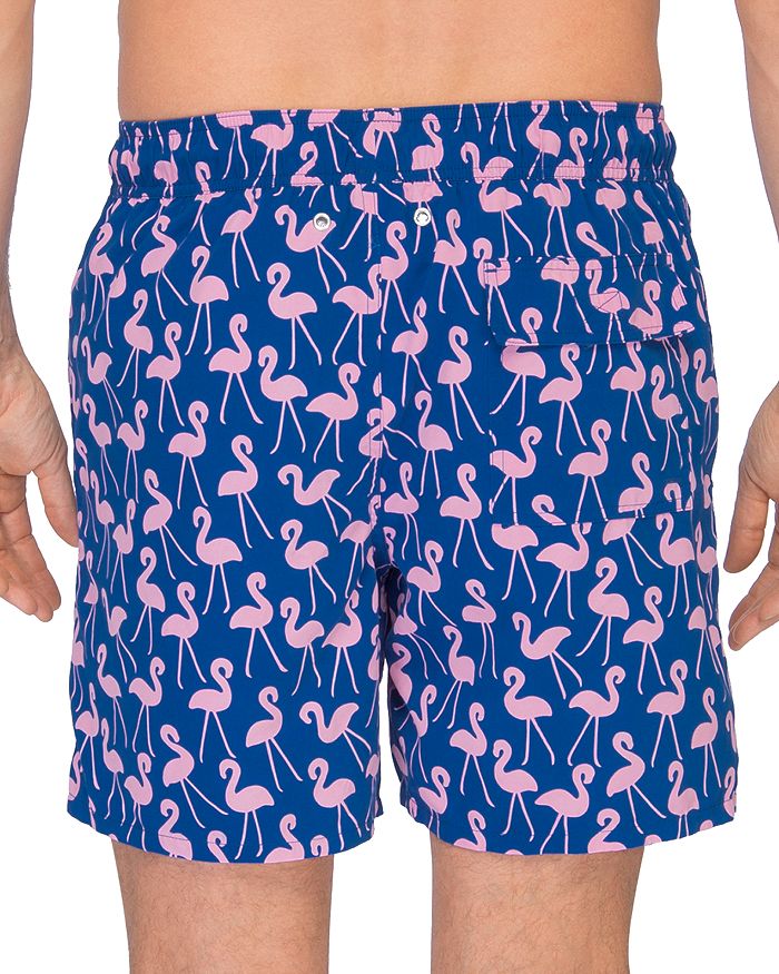 Shop Tom & Teddy Flamingo Print Swim Trunks In Rose