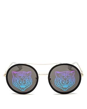 GUCCI Women's Tiger Round Mirrored Sunglasses, 56mm,GG0061S71556
