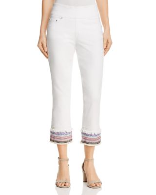 jeans with embroidered cuffs