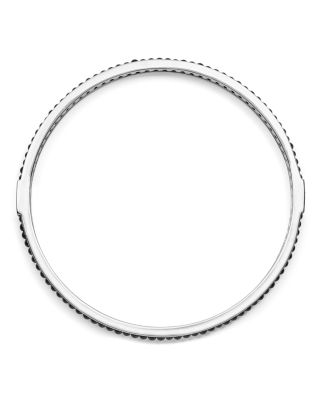 Sterling Silver Caviar Icon Onyx Beaded Bangle Bracelet 