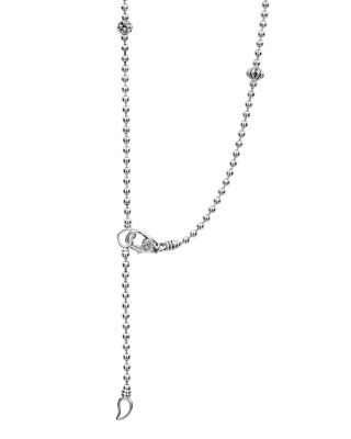 Sterling Silver Caviar Icon Necklace, 16&amp;quot;