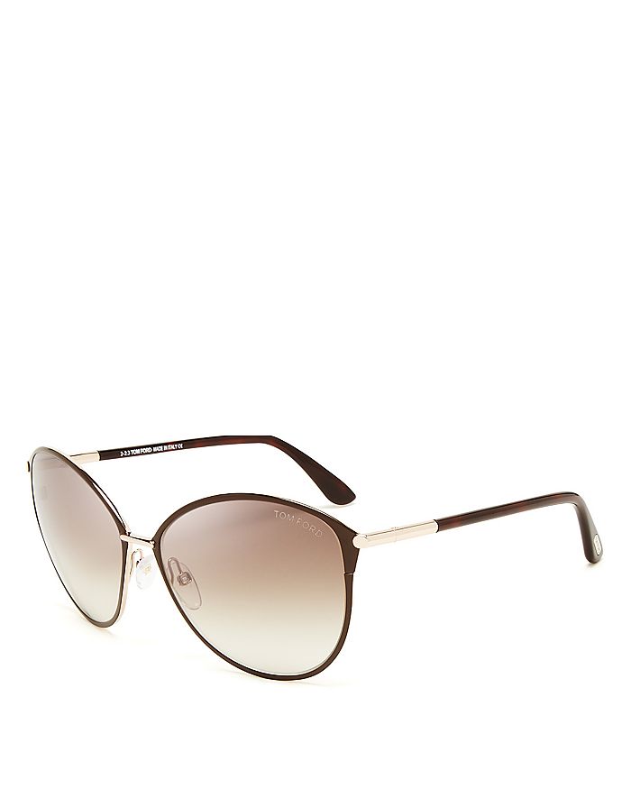 Shop Tom Ford Penelope Oversized Sunglasses, 59mm In Rose Gold/dark Brown