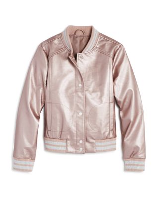 girls leather bomber jacket