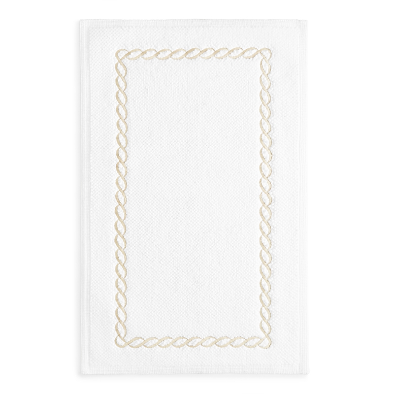 Matouk Classic Chain Milagro Bath Rug - Exclusive In White/sand Beige