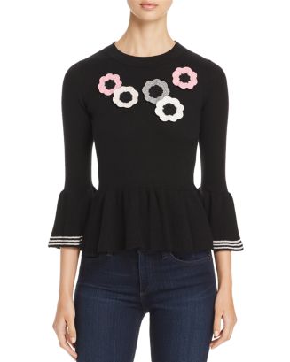 3D Crochet Flower Peplum Sweater Vest