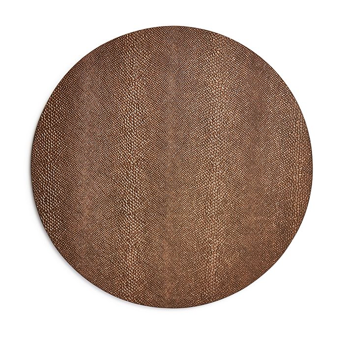 Shop Benson Mills For Bloomingdale's Reversible Snakeskin Round Placemat In Black/bronze