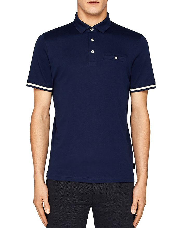 Ted Baker Puggle Stripe-Cuff Regular Fit Polo Shirt | Bloomingdale's