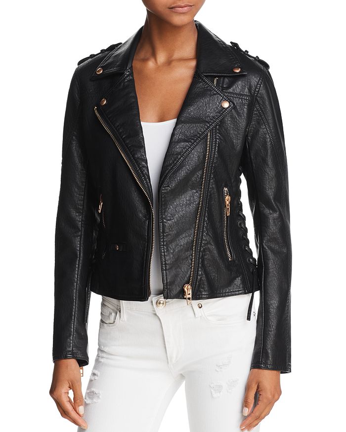 BLANKNYC Lace-Up Faux Leather Moto Jacket - 100% Exclusive | Bloomingdale's