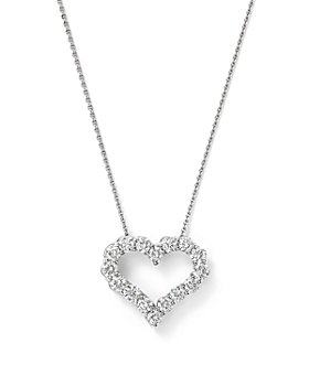 Bloomingdale's - Diamond Heart Pendant Necklace in 14K White Gold, 0.25-1.0 ct. t.w. - 100% Exclusive