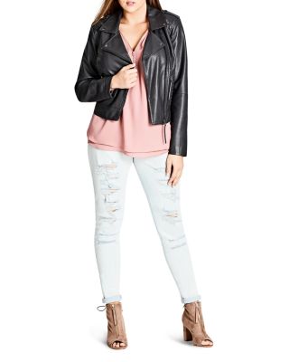 city chic faux leather jacket