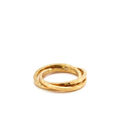 Hammered-Brass Bangles Napkin Ring - Exclusive