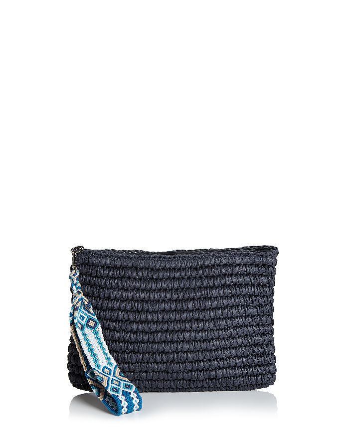 Navy straw clutch sales
