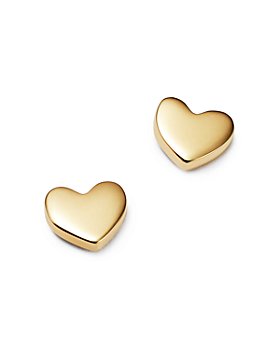 Moon & Meadow - Heart Stud Earrings in 14K Yellow Gold - 100% Exclusive 