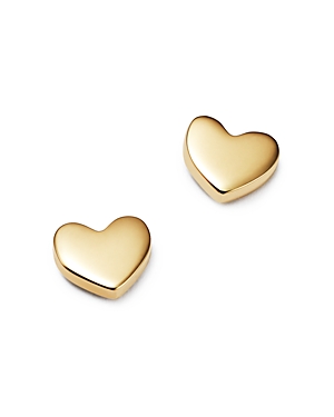 Moon & Meadow Heart Stud Earrings in 14K Yellow Gold - 100% Exclusive