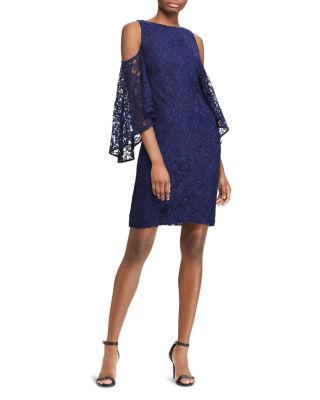 Ralph Lauren Cold-Shoulder Lace Dress | Bloomingdale's