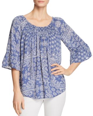 BeachLunchLounge Smocked Bell Sleeve Top | Bloomingdale's