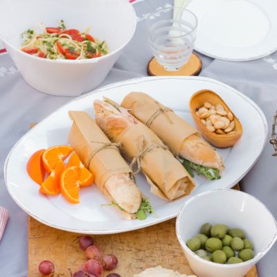 Melamine Lastra White Oval Platter