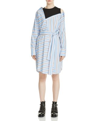 maje striped shirt dress