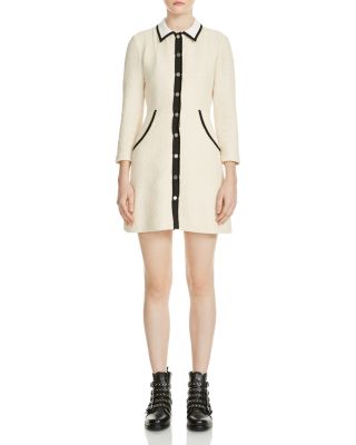 Maje Renalo Parisian shops Tweed Cream Dress