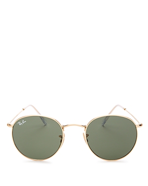 Ray Ban Phantos 50mm Round Sunglasses - Crystal Green In Gold/green
