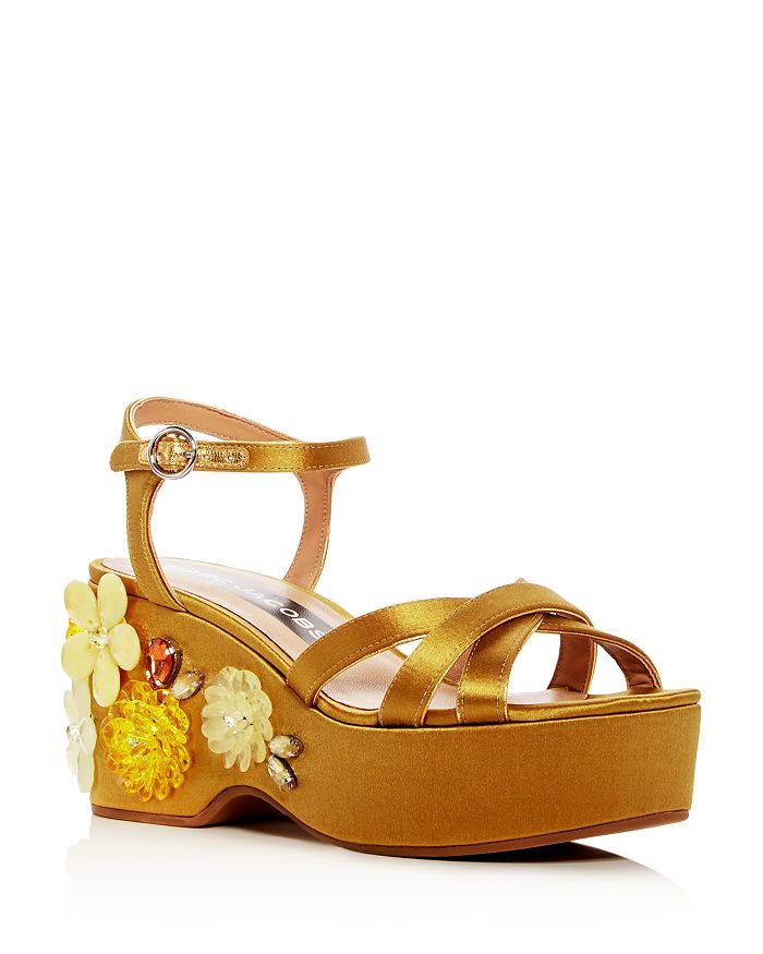 MARC JACOBS Women s Callie Embellished Satin Platform Wedge