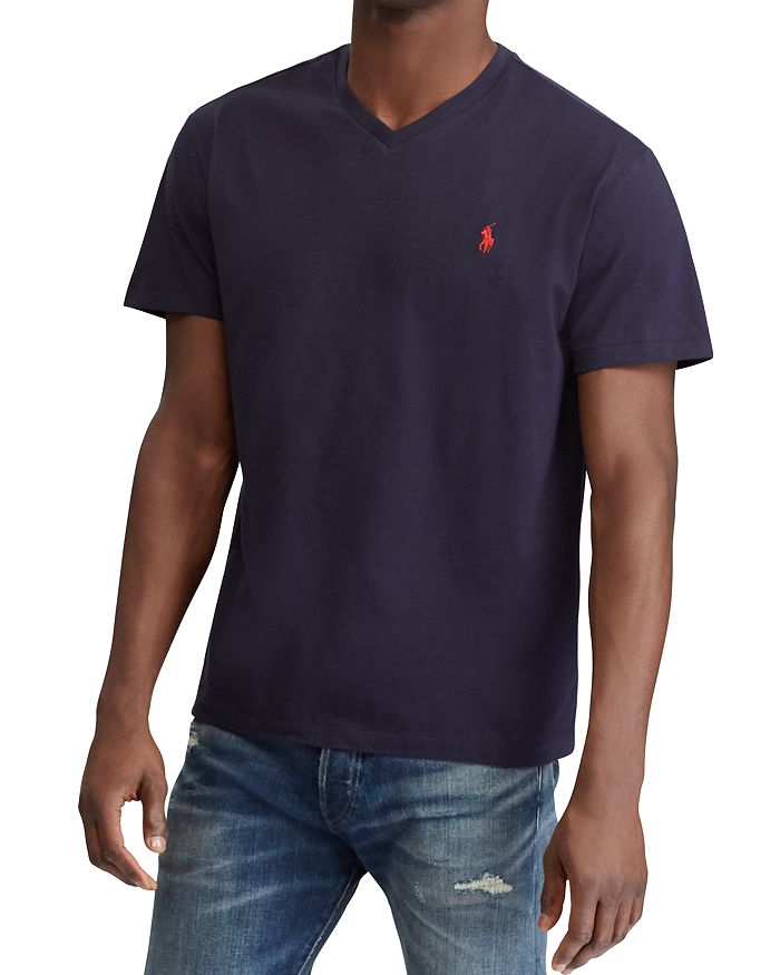 Polo Ralph Lauren Classic Fit V-neck Tee In Ink Blue
