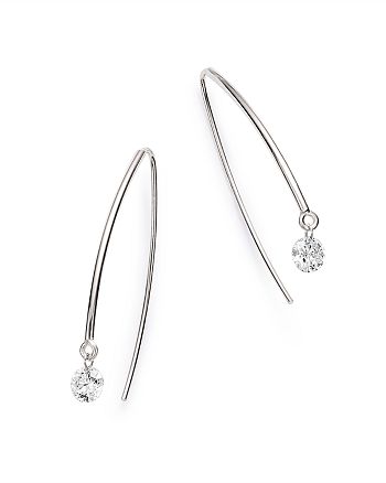 threader 18k solo earrings diamond gold