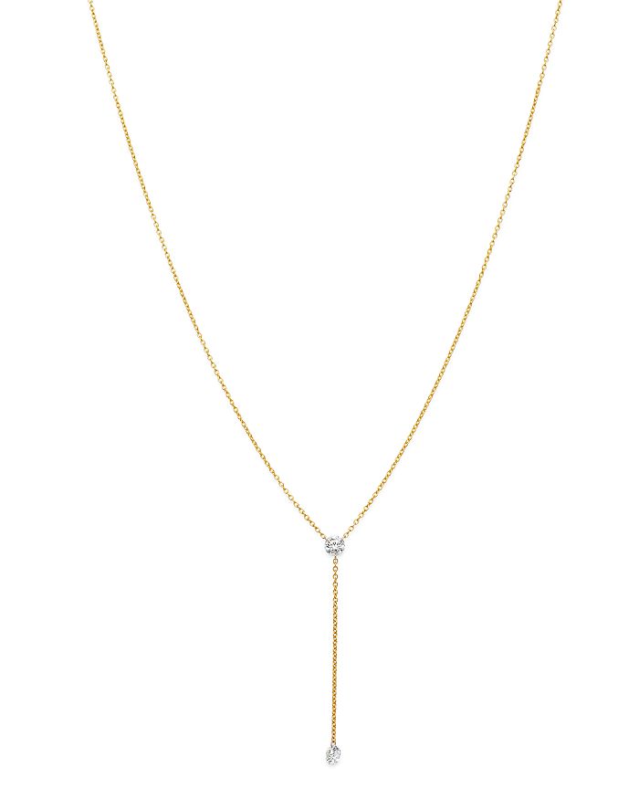 Aerodiamonds 18k Yellow Gold Duet Diamond Y Necklace, 18 In White/gold