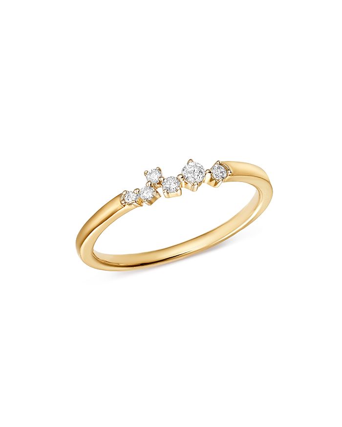 Adina Reyter 14k Yellow Gold Scattered Diamond Center Ring In White/gold