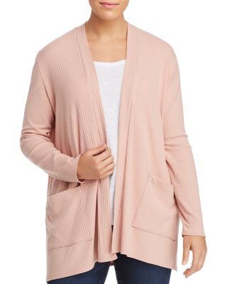 ribbed open front cardigan