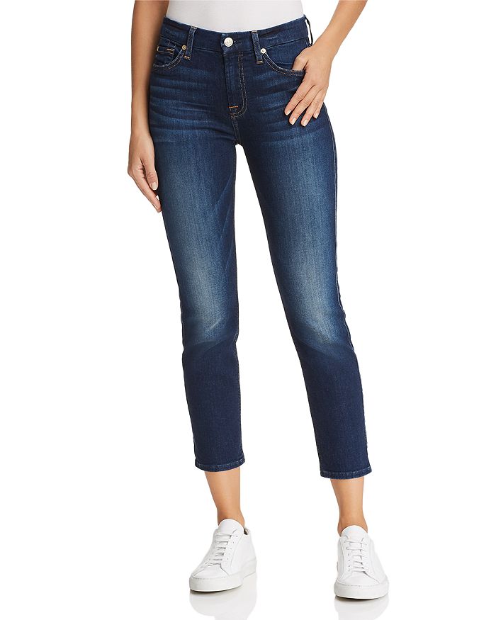 7 For All Mankind Kimmie Crop Skinny Jeans In Phoenix River - 100% Exclusive