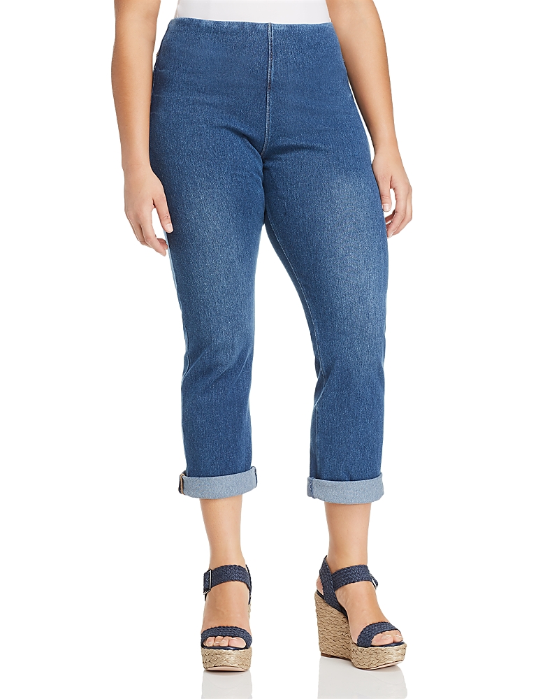 Lyssé Plus Pull-on Boyfriend Jeans In Mid Wash In Mid Wash