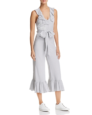 LIKELY DELPHINE RUFFLED POLKA DOT JUMPSUIT,YP040224LY