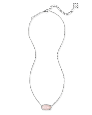 Kendra Scott Signature Elisa Necklace, 15 In Silver/light Pink