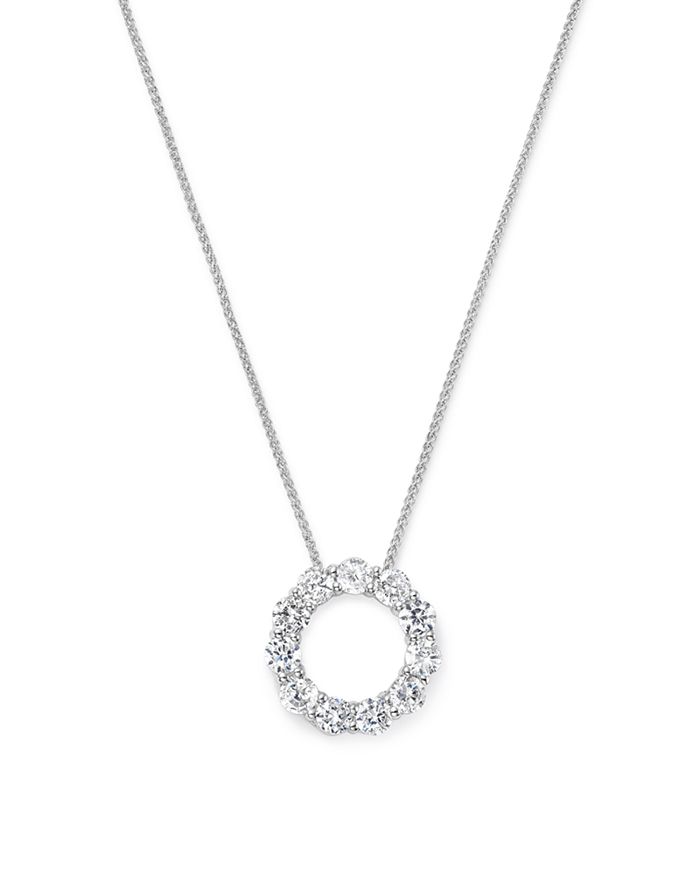 Bloomingdale's Diamond Circle Pendant Necklace In 14k White Gold, 2.0 Ct. T.w. - 100% Exclusive In White Gold/white Diamonds