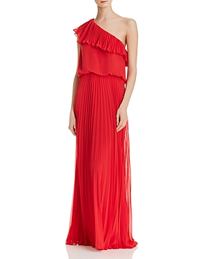 AVERY G ONE-SHOULDER CHIFFON GOWN,1147XBL
