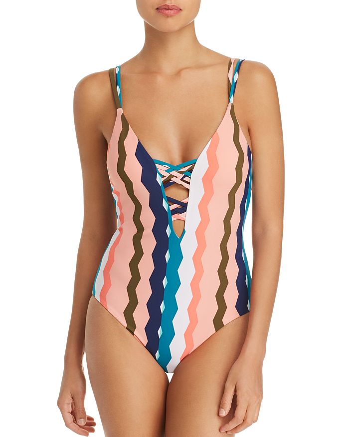 Red Carter - Tanzania Strappy Plunge One Piece Swimsuit