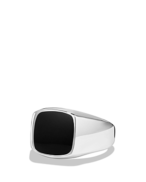 Men's Exotic Stone Ring with Black Onyx in Silver