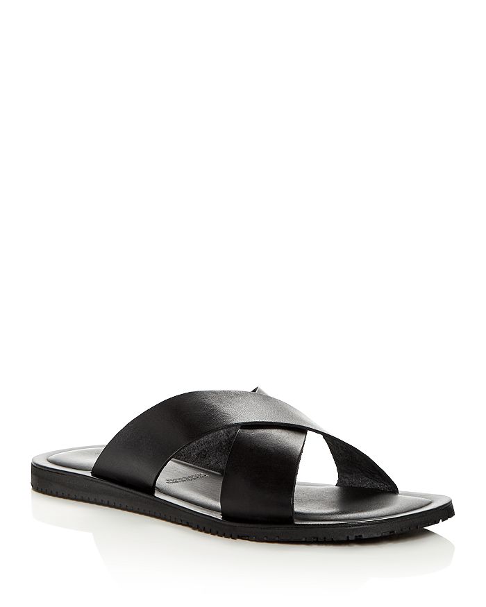 The Men's Store At Bloomingdale's Men's Leather Slide Sandals - 100% Exclusive In Black