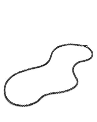 Men's Box Chain Necklace in Darkened Stainless Steel, 4mm