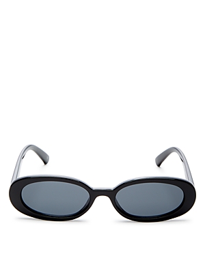 Le Specs Womens Black Outta Love Oval-frame Plastic Sunglasses